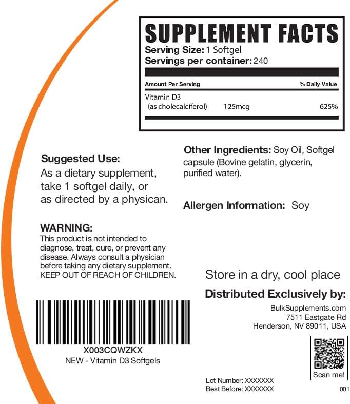 BULKSUPPLEMENTS.COM Vitamin D3 5000IU Softgels Review