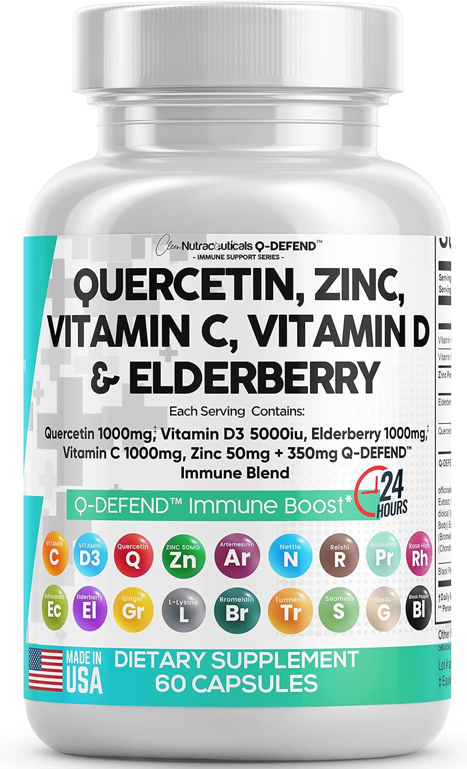 Quercetin 1000mg Zinc 50mg Vitamin C 1000mg Vitamin D 5000 IU Bromelain Elderberry Review